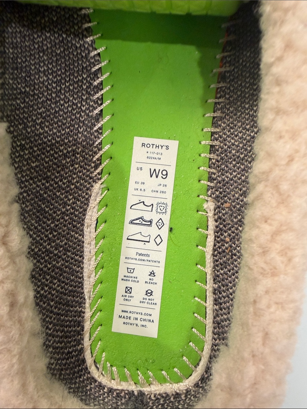 Rothy's The Scuff Women's Herringbone Slippers in Dark Blue and Cream - Picture 2 of 5